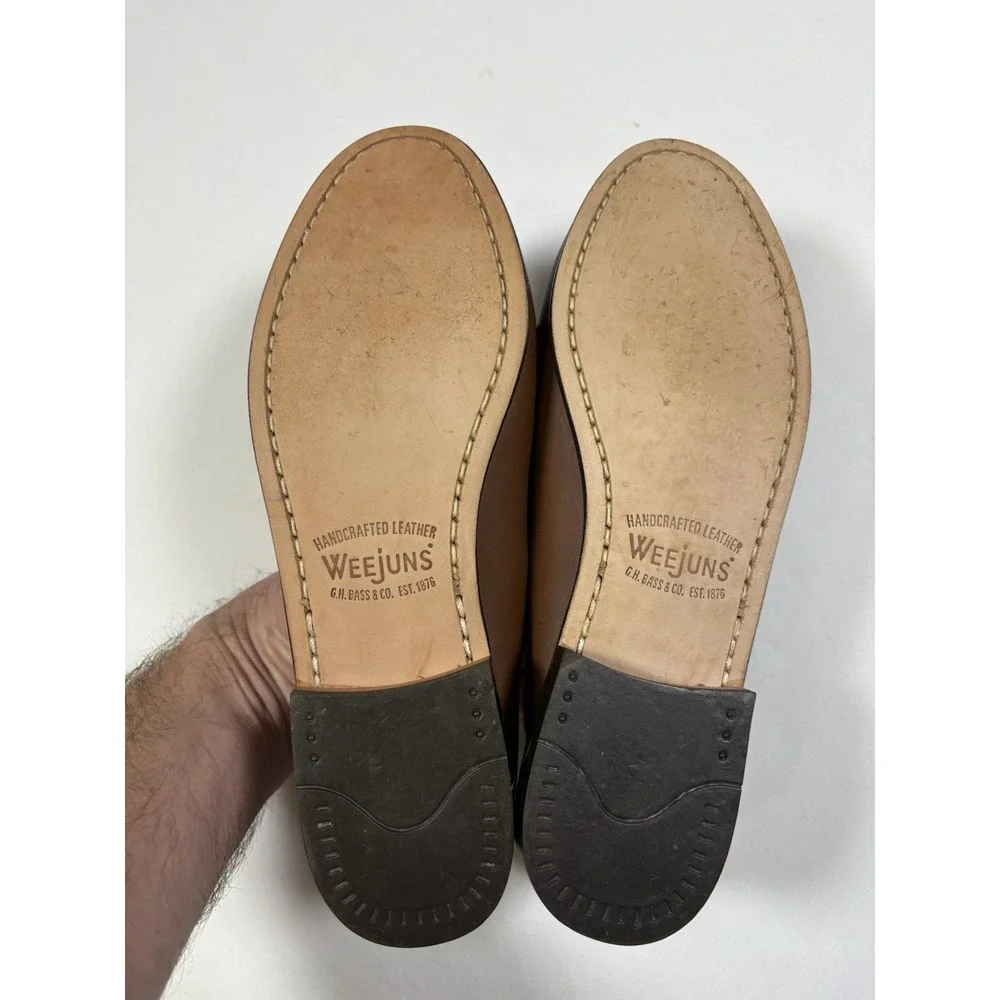 GH Bass Weejuns Kiltie Tassel Loafers Brown Leather Mens Size 7.5 M 6152 Preppy